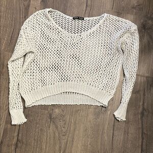 SHEIN White Open-Knit Sweater